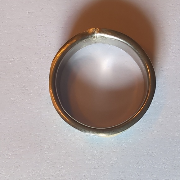 Size 9 Turquoise and Pearlescent Abalone Zigzag Ring - Picture 2 of 4